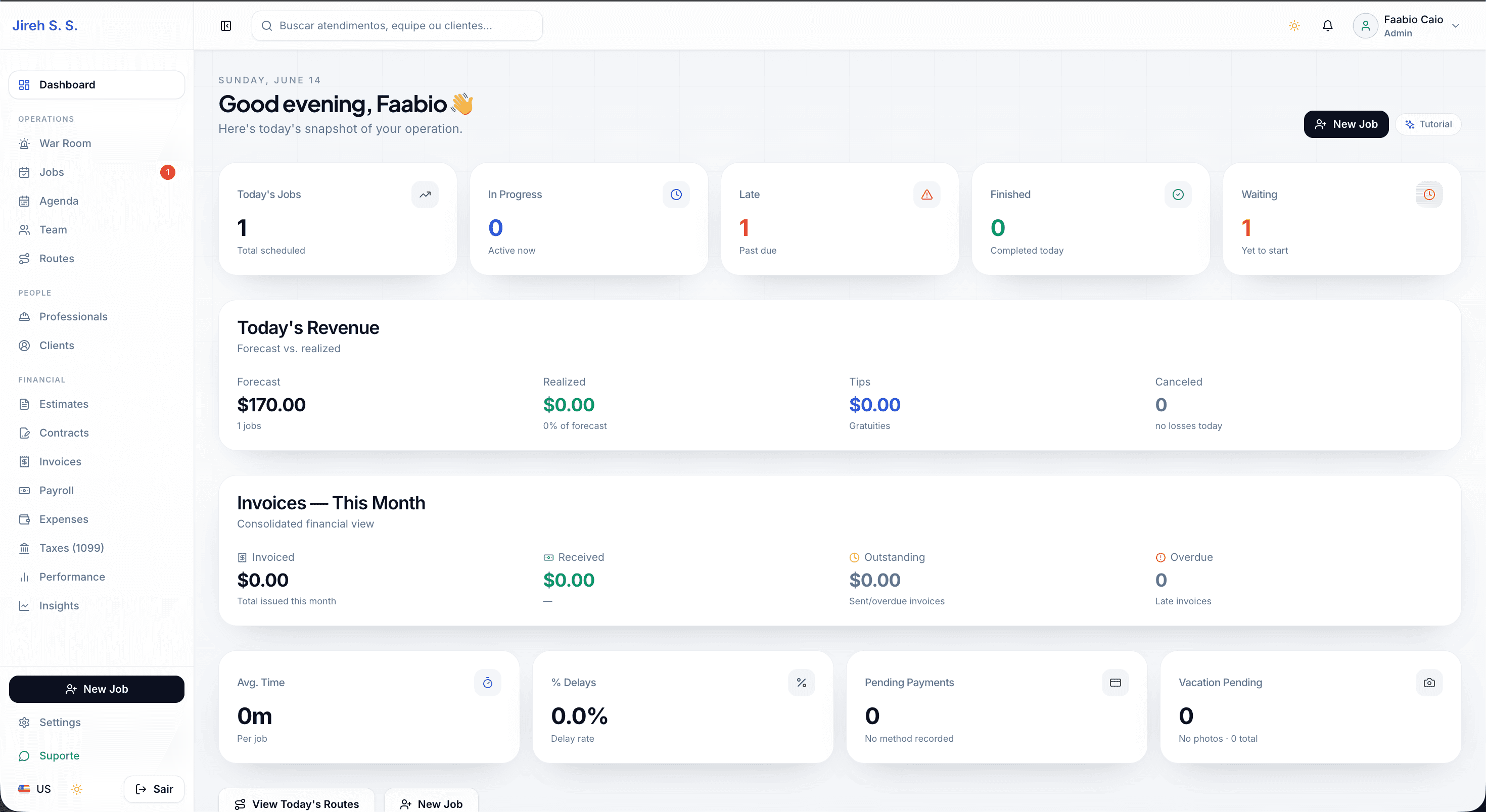CleanOS dashboard